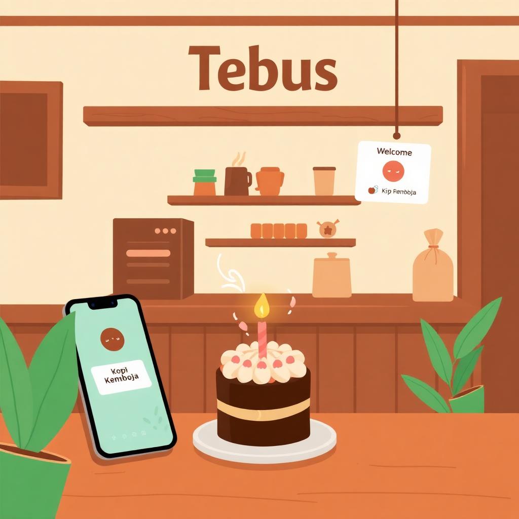 Kek hari jadi, referral code, dan welcome gift dalam Tebus